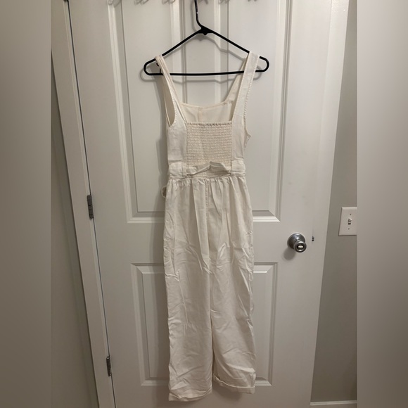 American Eagle Cream denim Jumpsuit - Picture 2 of 6